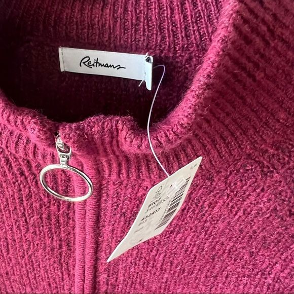 NWT Reitmans Ribbed Mock Neck Half Zip Pullover, soft and lightweight - Picture 8 of 8